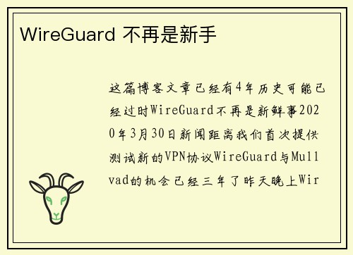 WireGuard 不再是新手 
